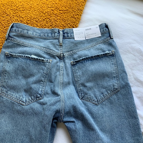 Agolde Riley High Rise Straight Crop NWOT - Picture 6 of 7
